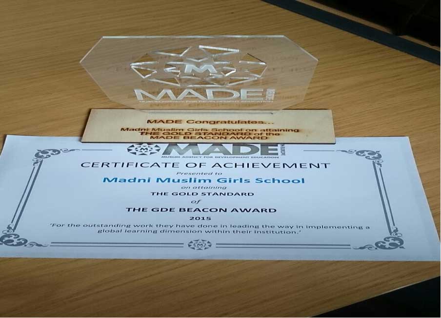 Madni Girls School achieve a GOLD standard of the Beacon Award