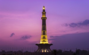 Minare Pakistan monument in Lahore, Pakistan, built to commemorate the Lahore Resolution passed in 1940